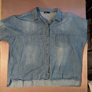 Cotton On Small Oversized Cotton Jean Button Down